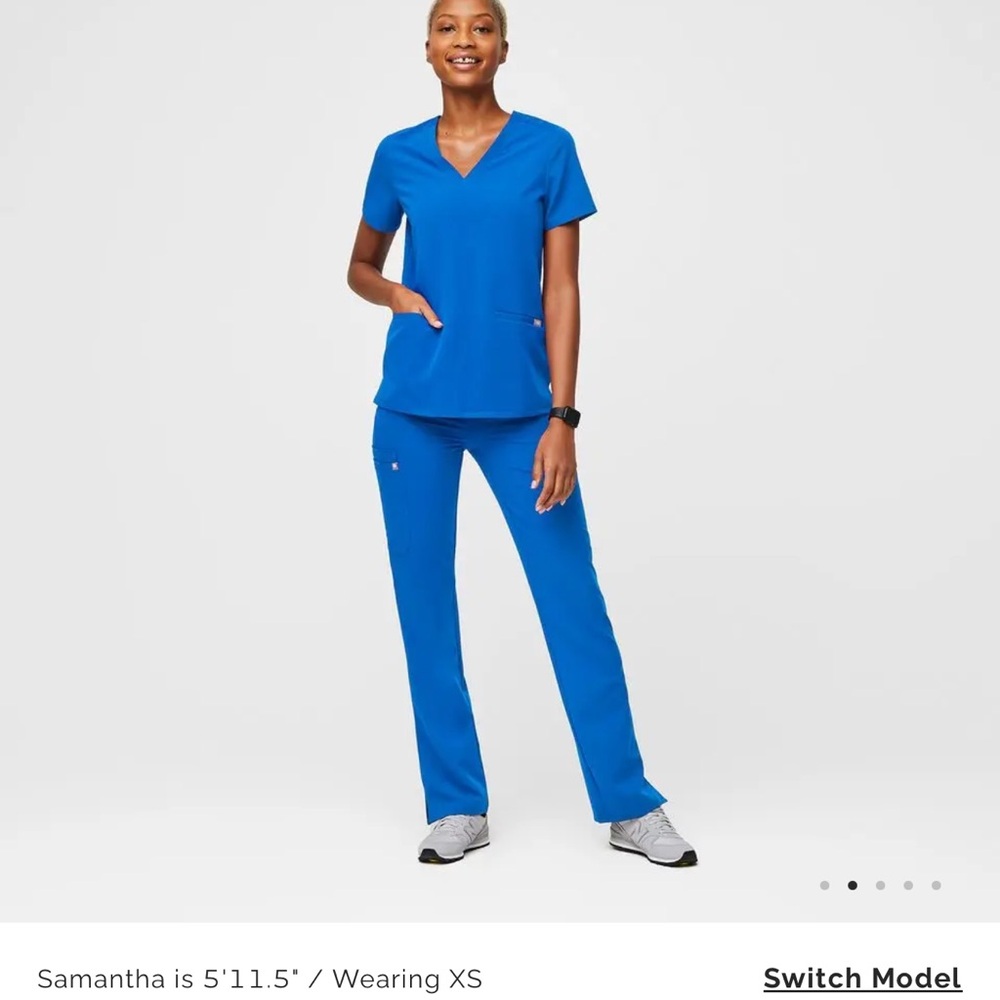 Figs Casma royal blue Scrub top